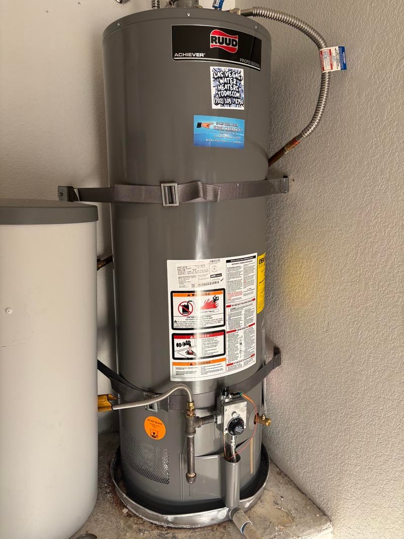 New gas water heater installation in a Las Vegas NV home