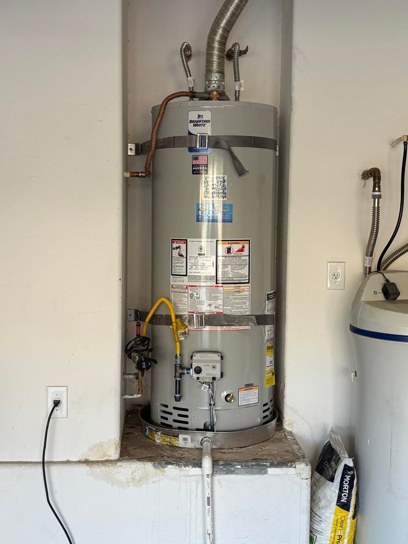 Storage water heater ready for a hard-water flush in the Las Vegas Valley